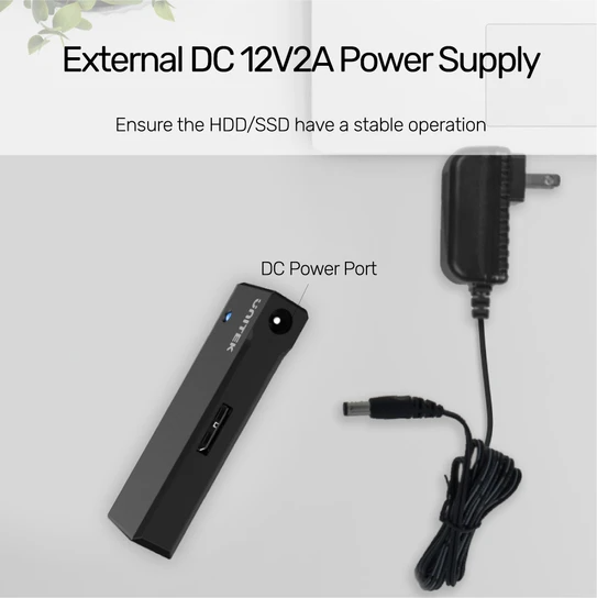 Unitek Y-1039 USB3.0 to SATA 2.5-3.5'' HDD Converter incl 12V2A PSU