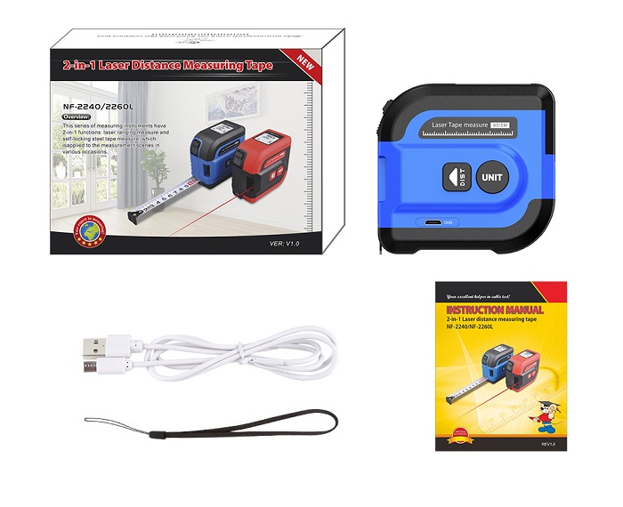Noyafa Laser Tape Measurement Tool with Digital Display and 60m Range NF-2260L