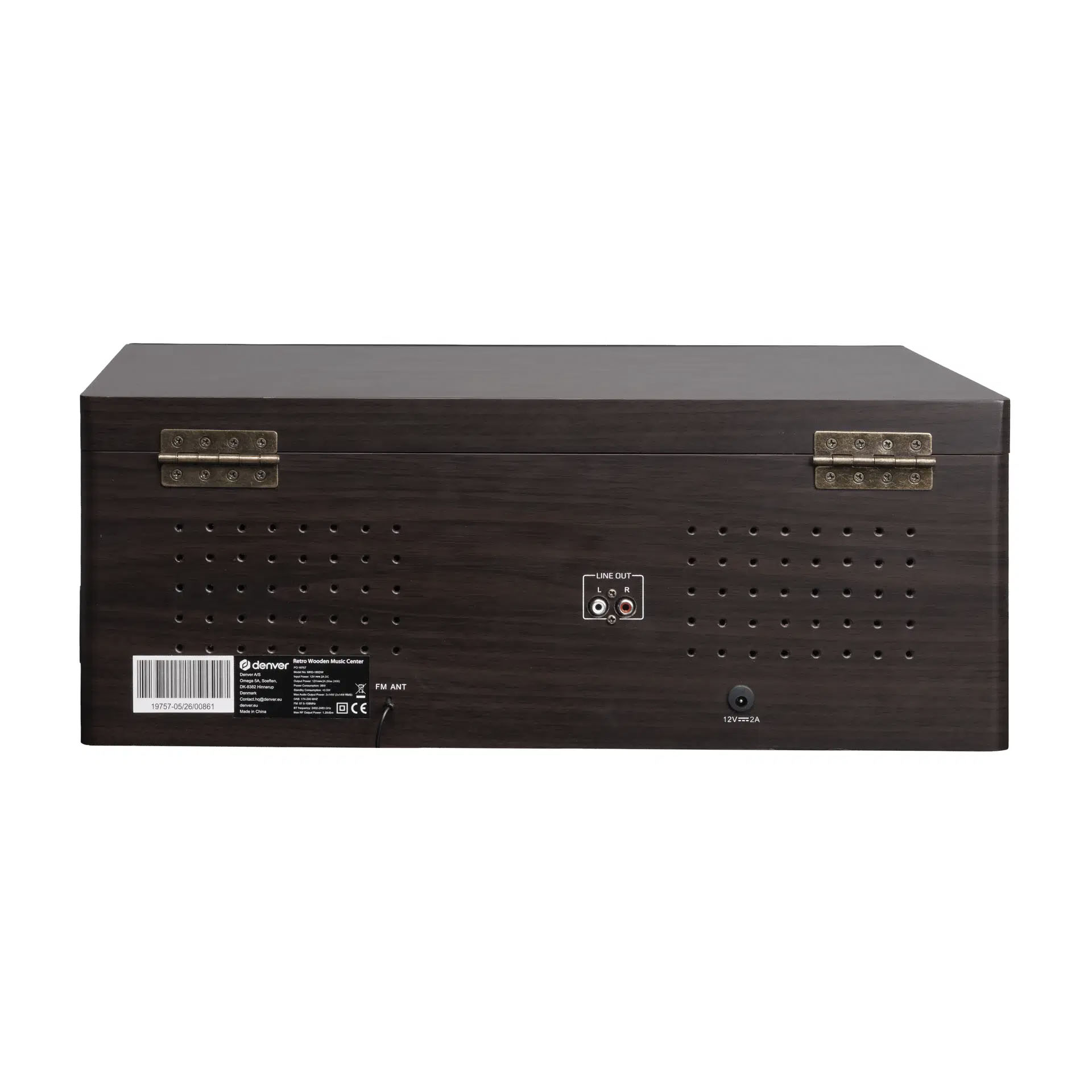 Denver AUDIO HiFi System with Turntable, CD, Cassette, FM & USB MRD-180DW Dark Wood