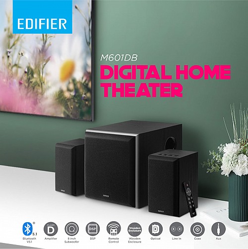 Edifier M601DB 2.1 Active Speakers with Wireless Subwoofer DSP/BT/AUX/RC