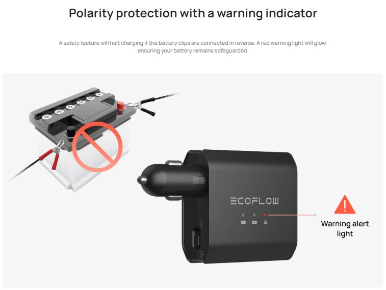 EcoFlow Smart 12V/24V Auto Battery Jump Starter, Maintainer & Charger (works with EcoFlow Power Stations)