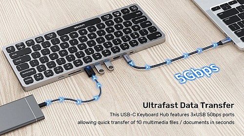 Unitek USB-C Hub USB3.0 Triple Display & Keyboard D1092A