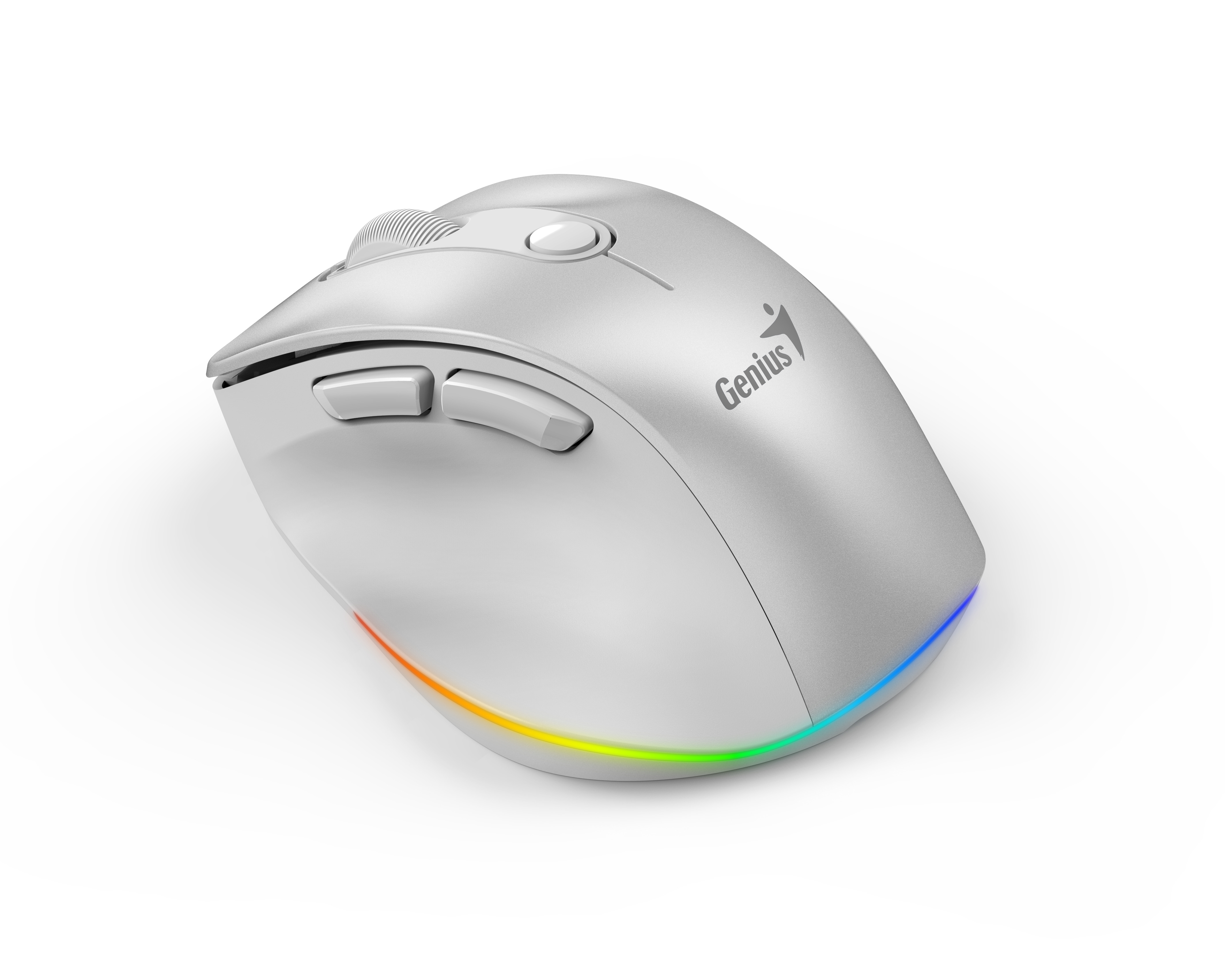 Genius Mouse Wireless+BT Rechargeable Mini RGB Ergo 9000S Pro White