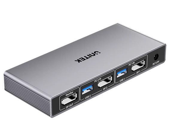 Unitek KVM DisplayPort Switch 2-1 8K60Hz with 4-Port USB 3.0 V1310A