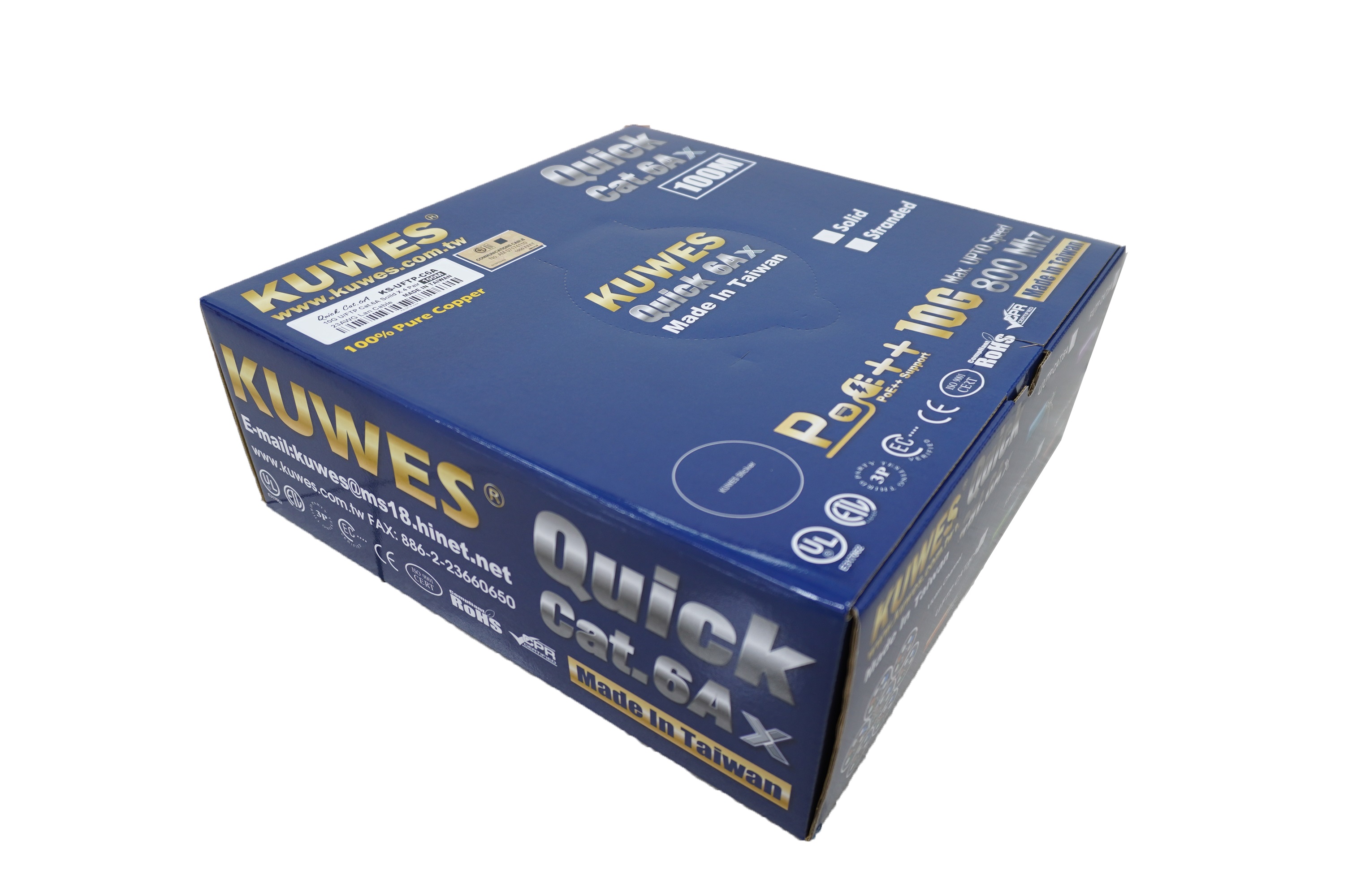 Kuwes CAT6A FTP Pure Copper Indoor 100m Grey