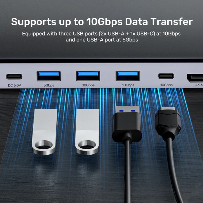 Unitek D1106A USB-C Docking Station & 2-Port KVM 10Gbps Triple Display (Connect 2 PCs to 3 Monitors)