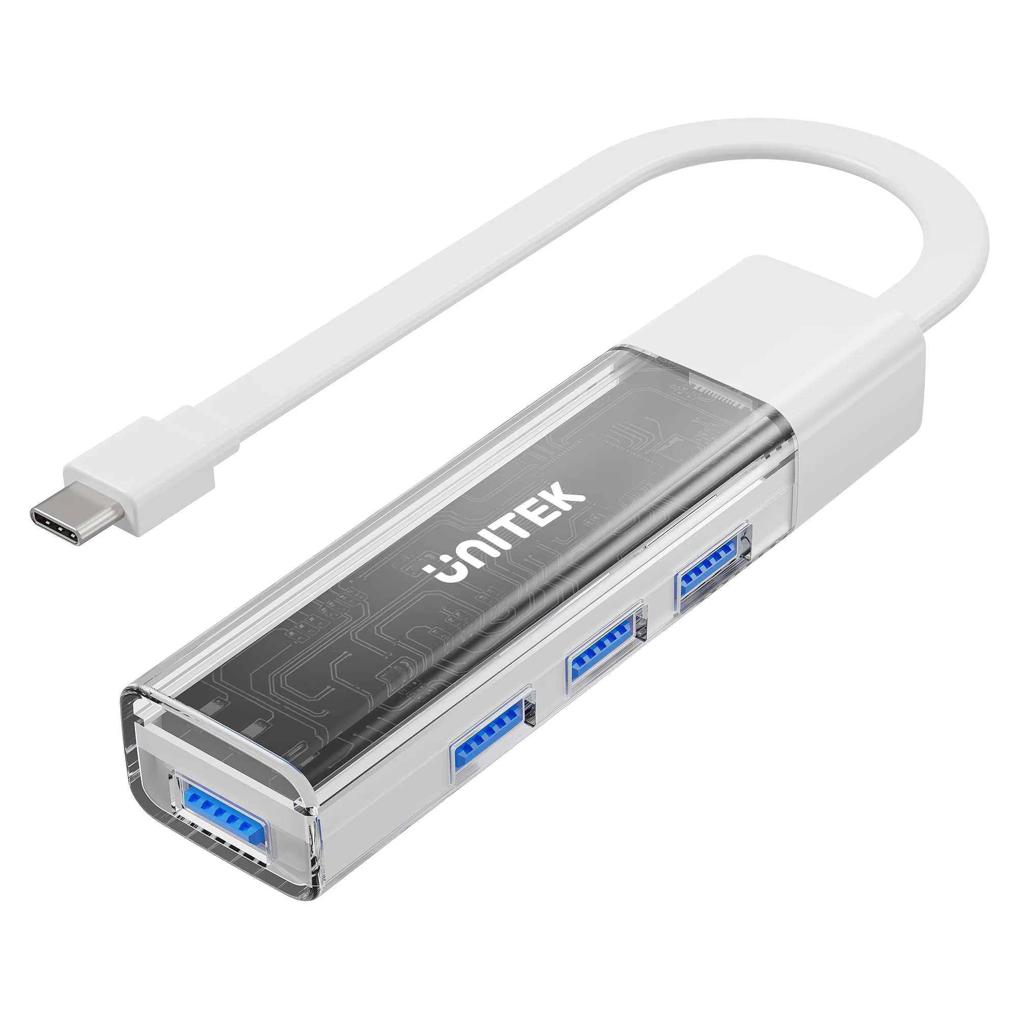 Unitek USB-C/USB-A Hub 4xUSB-A Ports Bi-Directional Detachable USB Cable H1319A