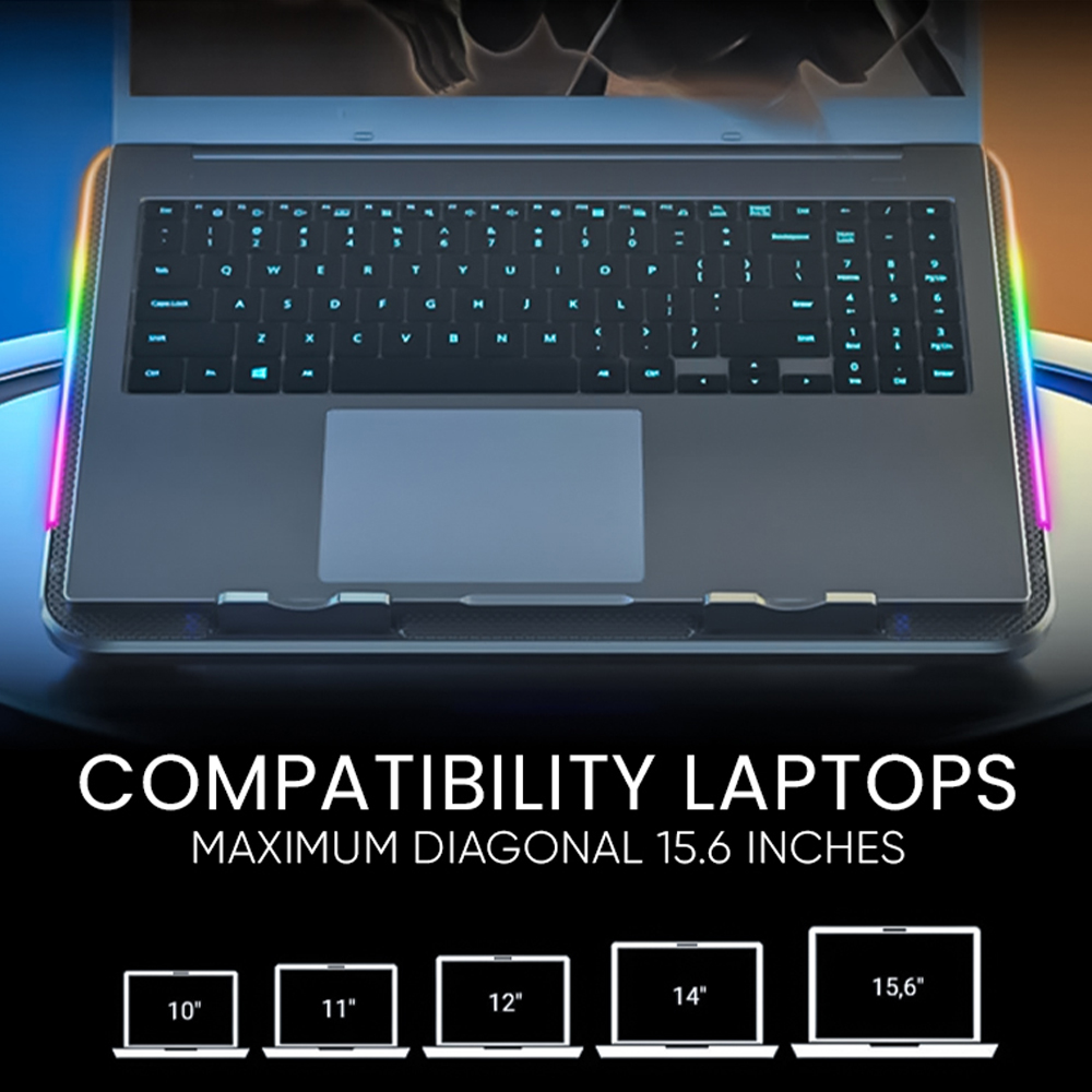 Alcatroz Laptop Cooler Vendaval G2 RGB Black