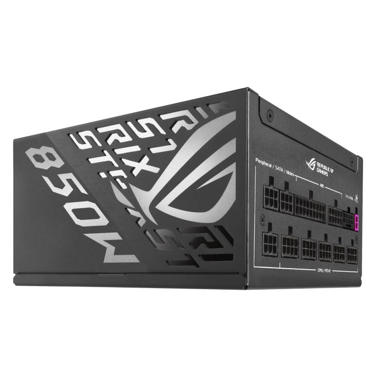 ASUS Power Supply ROG STRIX 80 PLUS Platinum Fully Modular ATX 3.1 PCIe 5.1 GaN MOSFETs Intelligent Voltage Stabilizer 850W Platinum Black