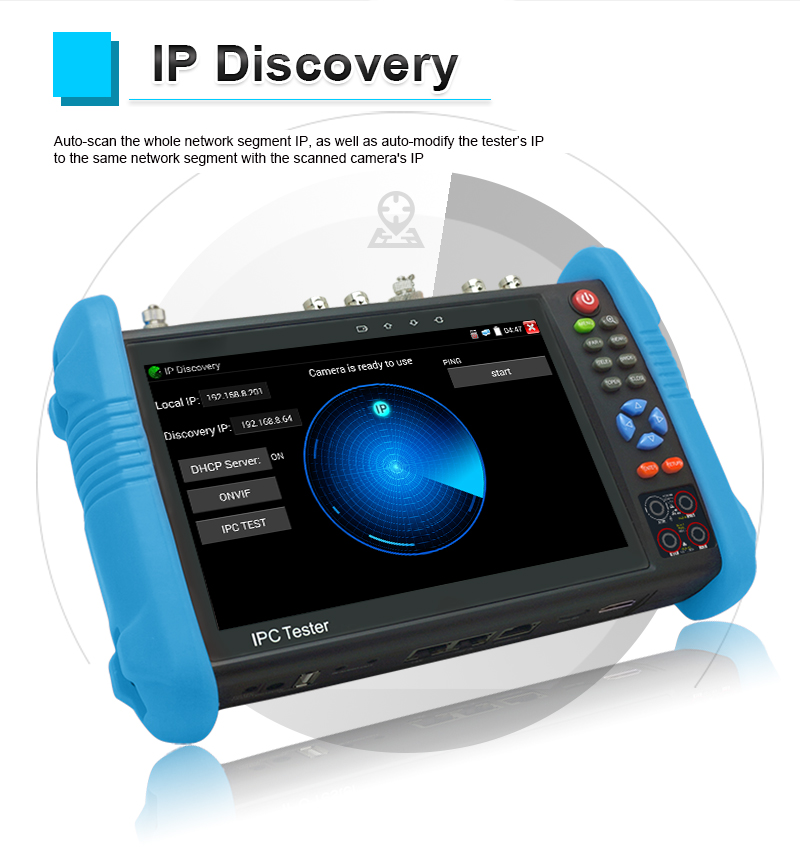 Noyafa CCTV & Network Tester with 7" Retina Touchscreen, 4K Support, PoE Output & Multi-Function Testing NF-716 MOVT ADHS Pro