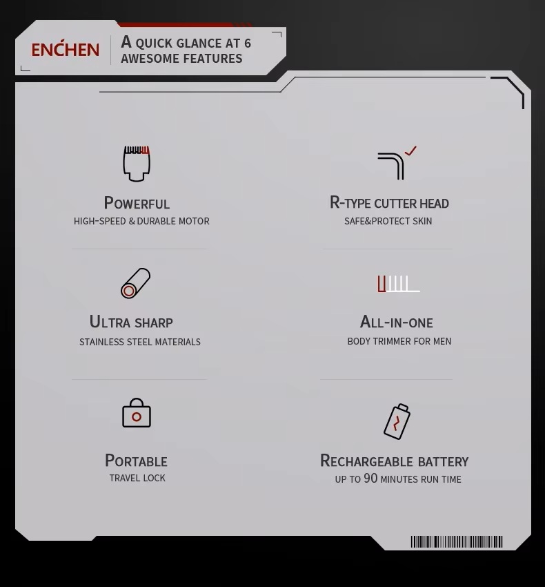 Enchen Body Hair Trimmer BEARDO 2 USB-C 1200mAh