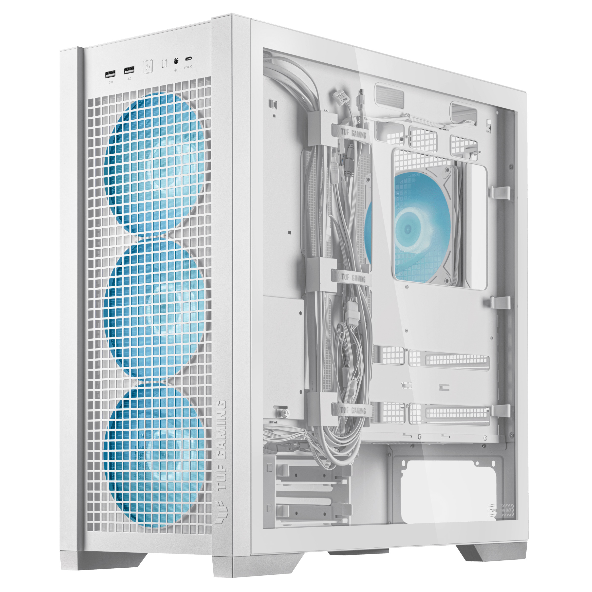 ASUS PC Case ATX Tempered Glass 4xARGB Fans TUF GAMING GT302 White