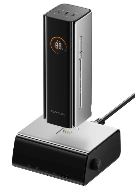 EcoFlow RAPID Pro Desktop Charger 320W - Can Charge 6 devices at once including RAPID Pro Powerbanks in 20mins - LCD Display & APP Control