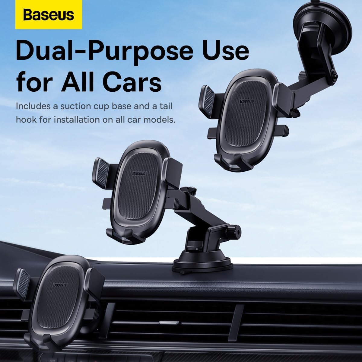 Baseus Car Holder Dash/Wind Gravity Telescopic Suction UltraControl Pro Series Black