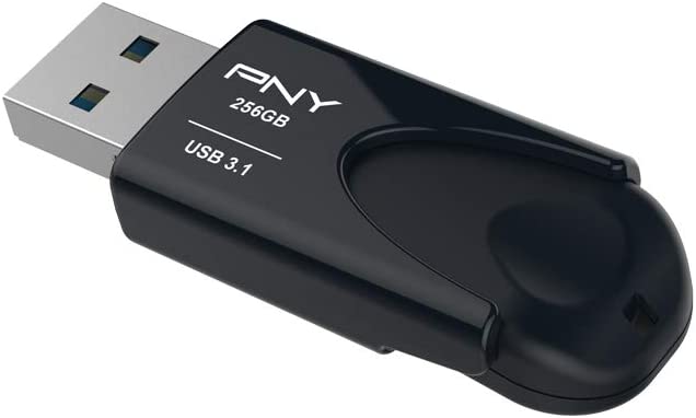 PNY Flash Drive Attache 4 USB 3.1 Stick 256GB Capless Slider Black FD256ATT431KK