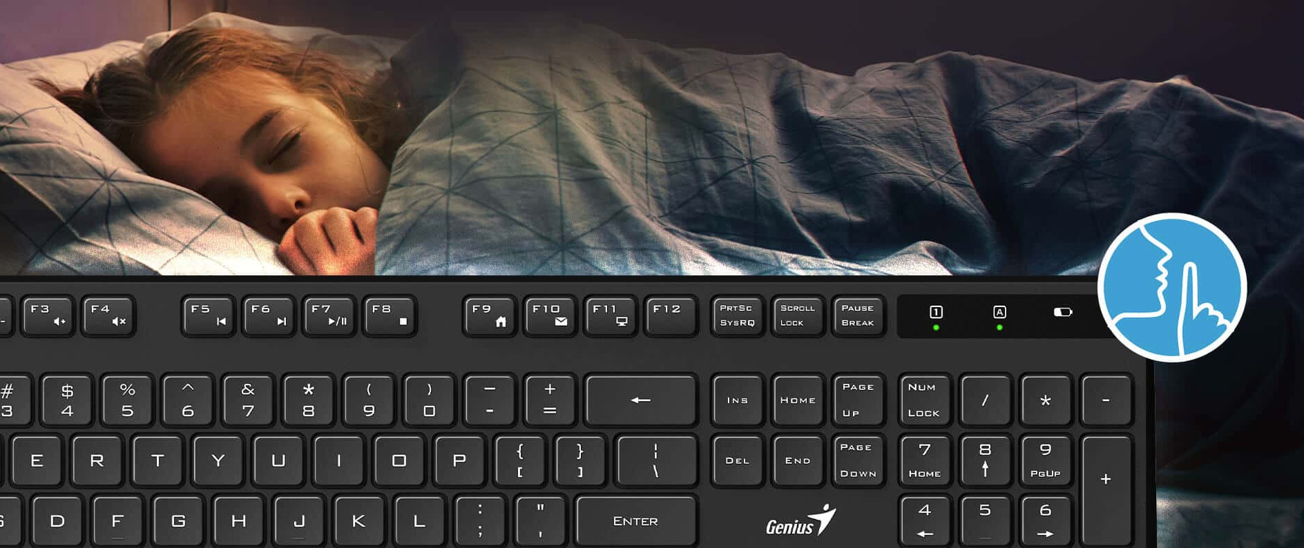 Genius Keyboard Wireless AI Silent & Low Profile KB-7200 English