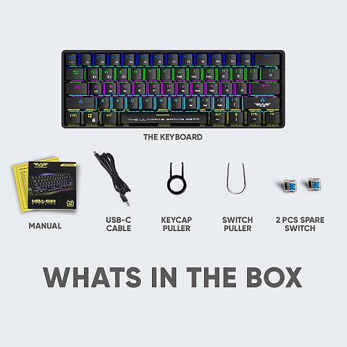 Armaggeddon MBA-61R Bluetooth Mechanical BLUE Keyboard White