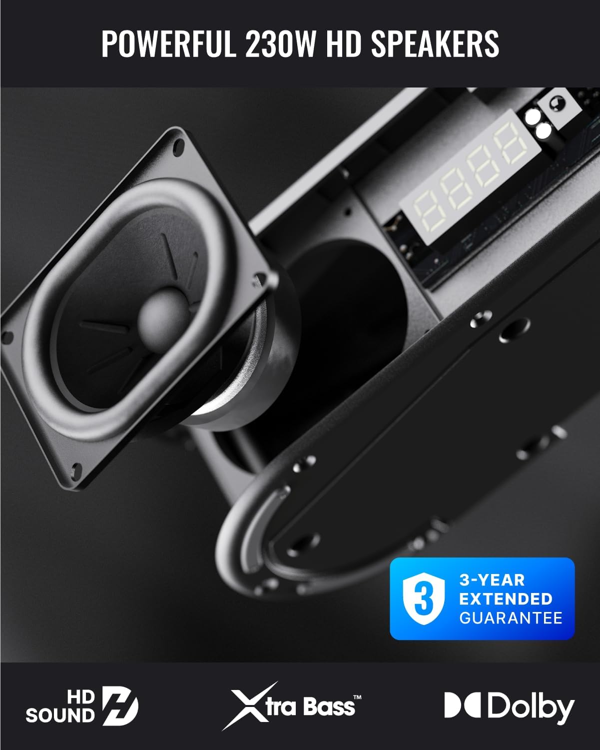 Majority Soundbar BOWFELL HALO DOLBY 5.1 230W Wired Sub & 2 Satellite Speakers