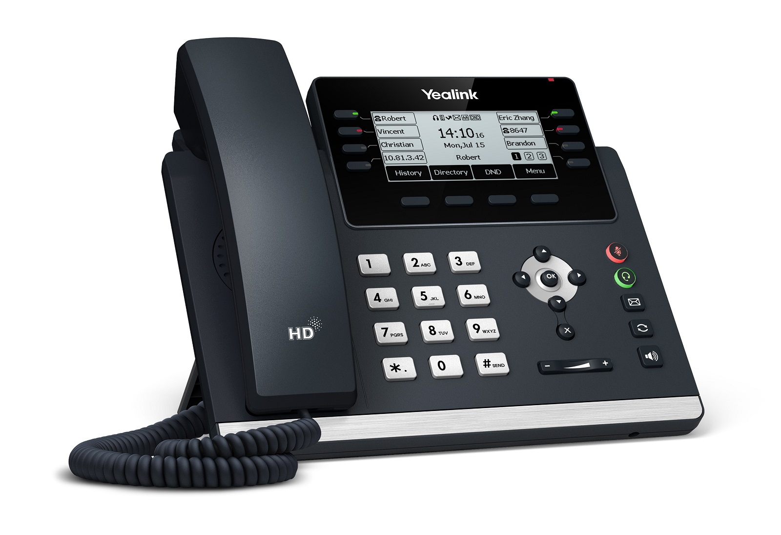 Yealink IP Phone Desktop PoE 3.7'' Gigabit, USB & Expansion T43U