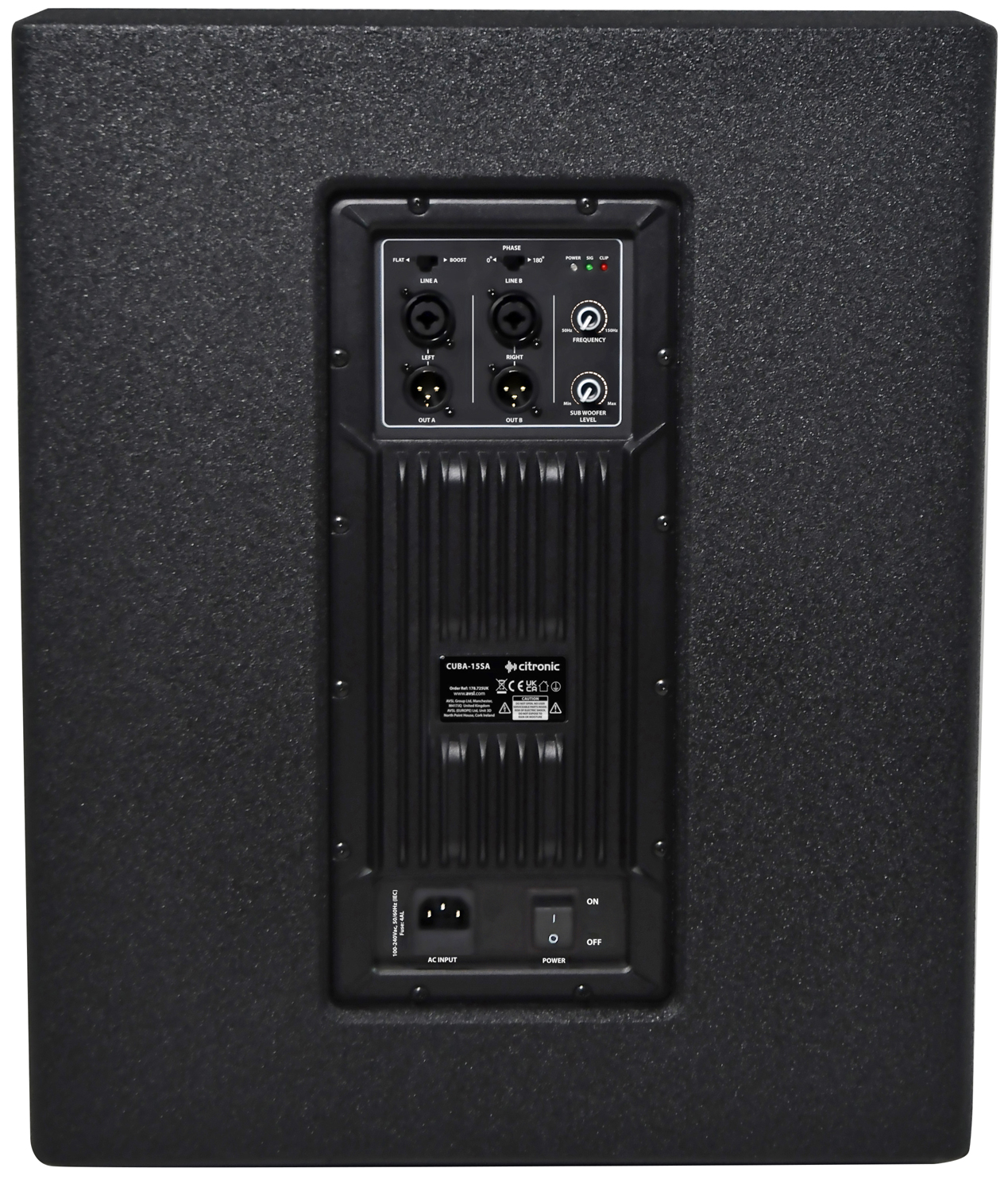 Citronic CUBA-15SA 15'' Active MDF Subwoofer 1600W 178.725UK