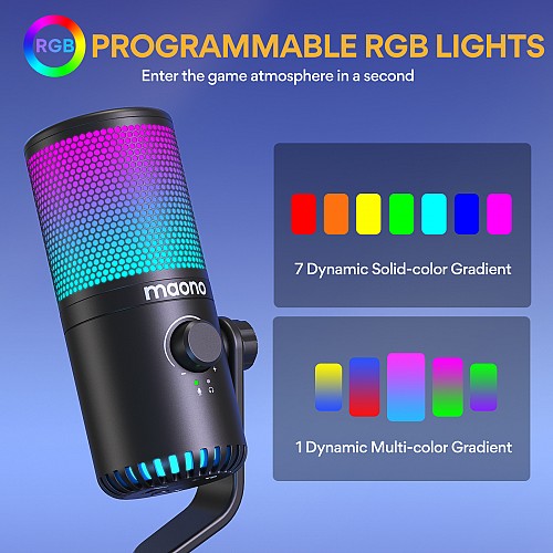 Maono Microphone Desktop Condenser USB Controllable Lights DM30RGB