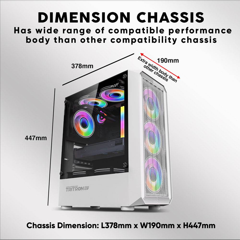 Armaggeddon Gaming Case ATX 4xARGB TRITRON PRO 100 White