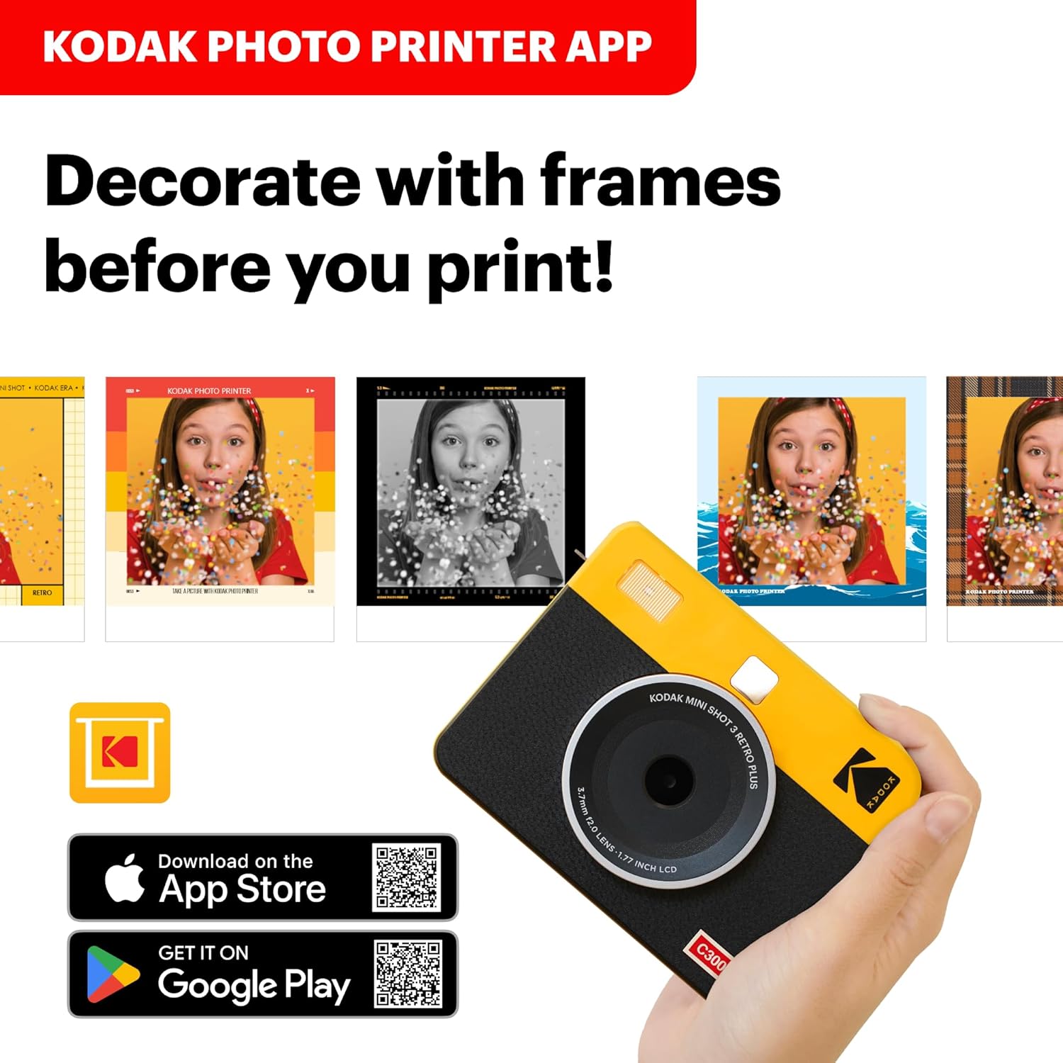 Kodak Instant Camera RETRO Mini Shot 3 Yellow 3x3 (8 sheets)