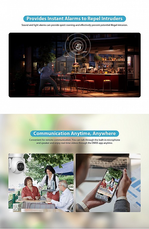 Dahua IP 5.0MP 3.6mm Wifi PT Dual Illumination P5B-PV