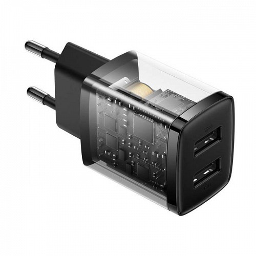 Baseus Charger Wall 10.5W USB-Ax2 EU Black