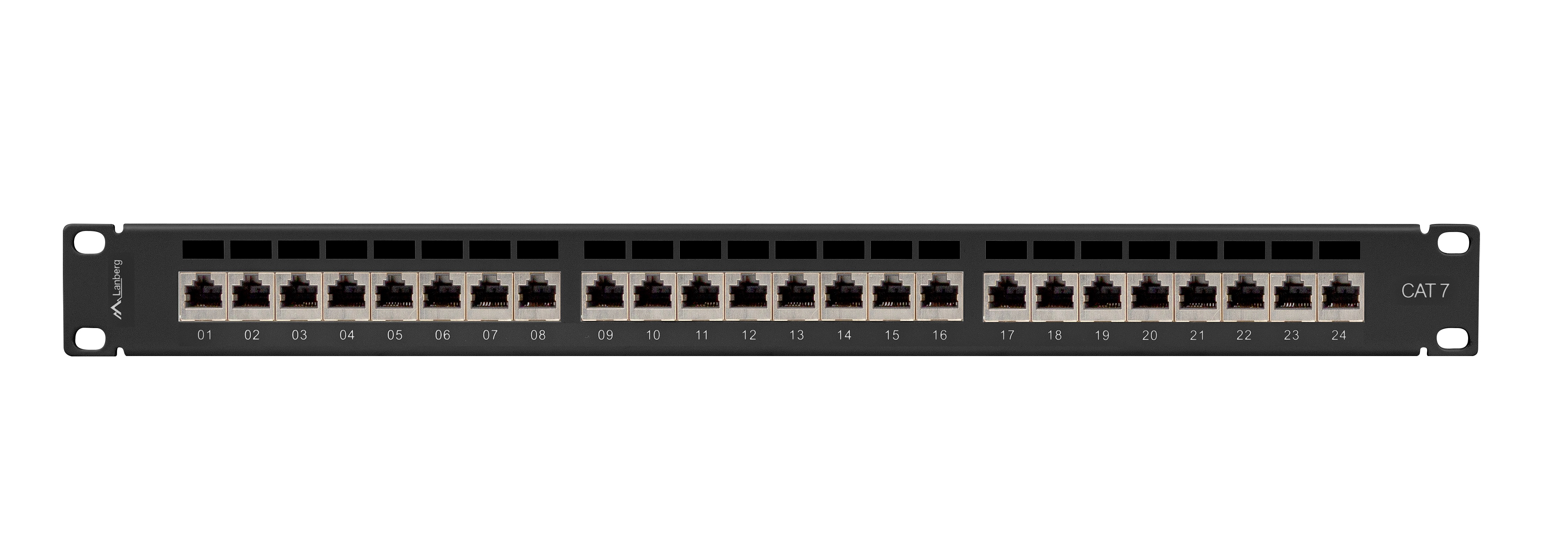 Lanberg Patch Panel 24-Port 1U 19" CAT7 FTP Shielded Black PPS7-1024-B