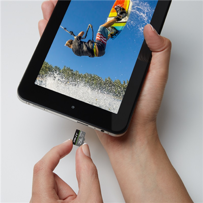 PNY Flash Memory MicroSDXC Card Elite Pro 256GB Class 10 UHS-I U3 V30 with SD Adapter