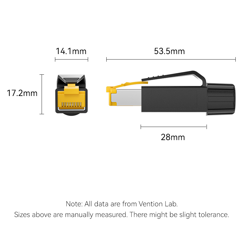 Vention NETWORK Connectors CAT6A FTP Shock-Resistant Modular Plug IDOB0-10 (10-Pack)