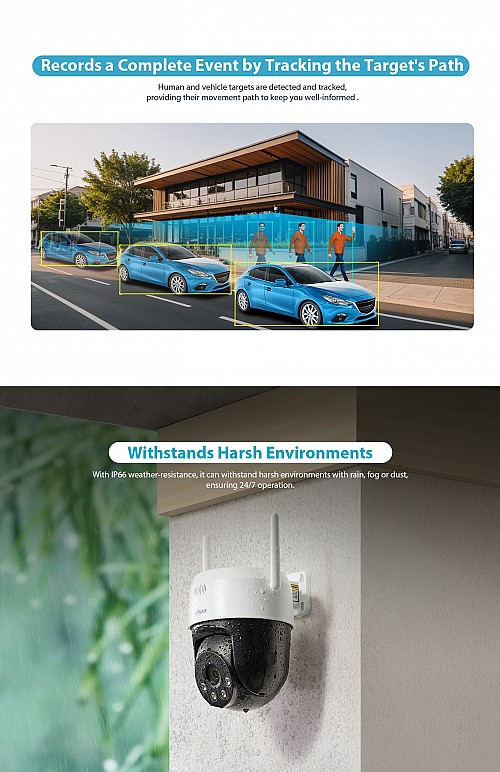 Dahua IP 5.0MP 4.0mm Wifi PT Dome Dual Illumination SD-P5AE-PV