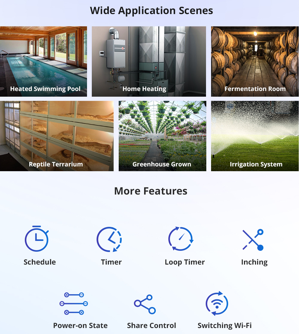 Sonoff WiFi Smart Switch TH Elite Smart Temperature and Humidity Monitoring THR320D 20A