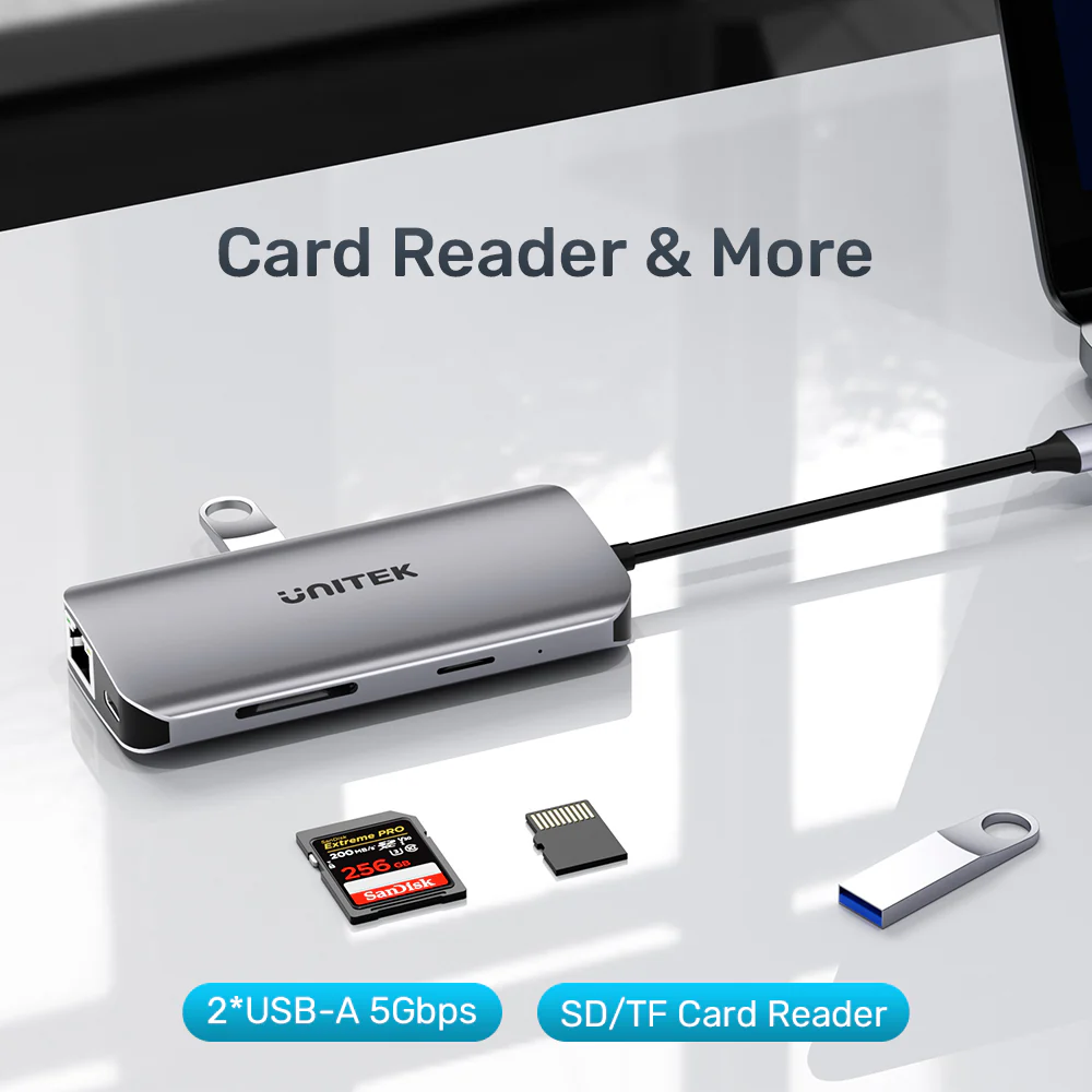 Unitek USB-C Hub 3xUSB/2xHDMI MST/SD/Gb/PD100W D1122A