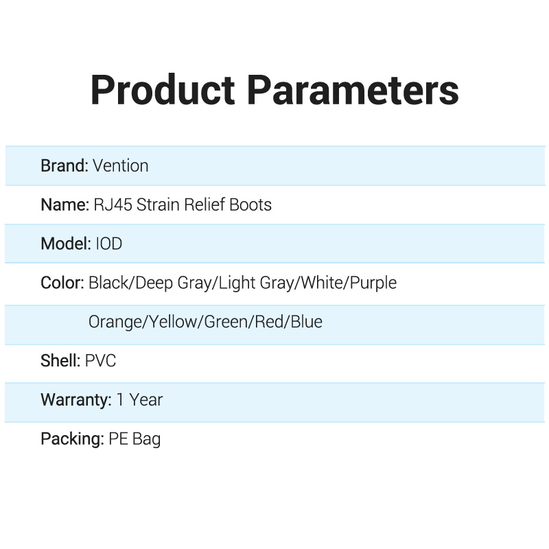 Vention NETWORK Connector Strain Relief Boots RJ45 Grey 50-pack