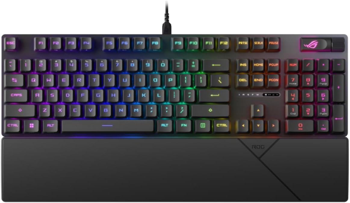 ASUS ROG Strix Scope II RX Mechanical Gaming Keyboard 104 RX Red Keys with Wrist Rest IP57 Waterproof