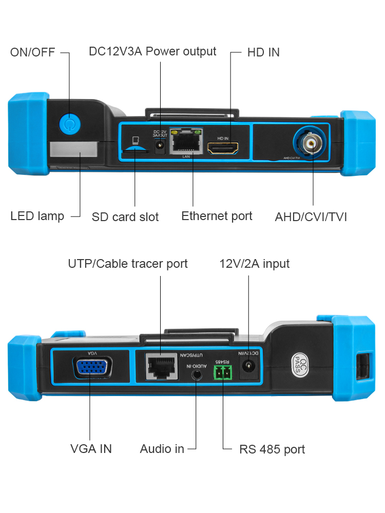 Noyafa CCTV & Network Tester with 5.4'' IPS Touchscreen, 4K Video Support, PoE Output & Cable Testing NF-IPC715