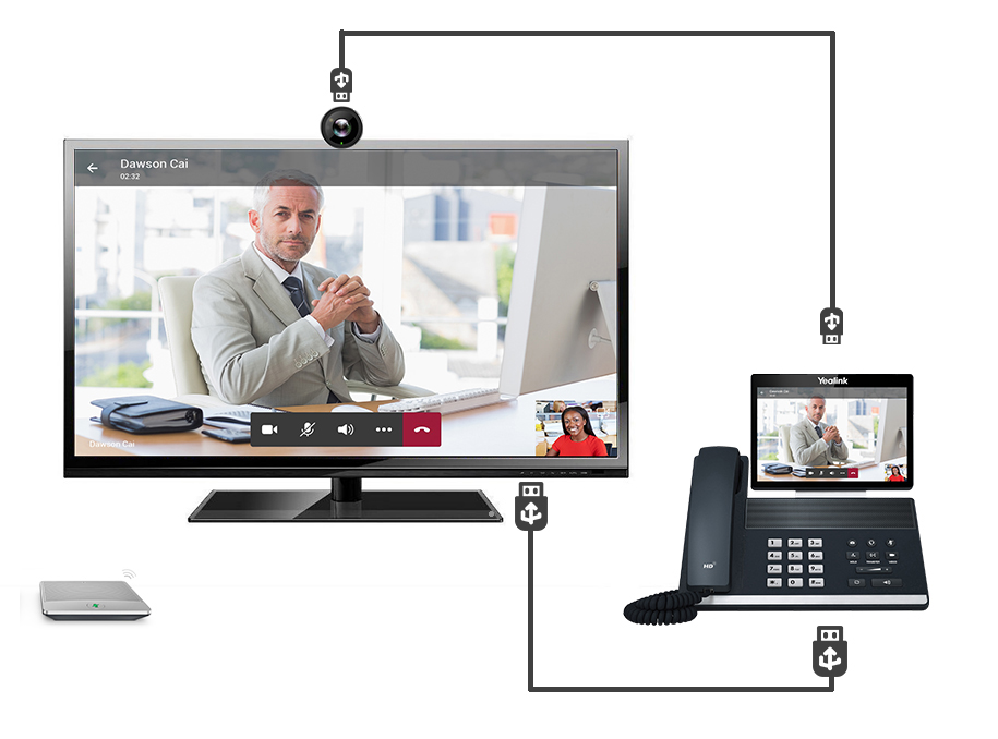 Yealink MS Teams Video Phone with 8.0'' Touch Screen, Camera, HDMI, USB, Bluetooth, Wi-Fi & Hybrid Mode VP59 TEAMS
