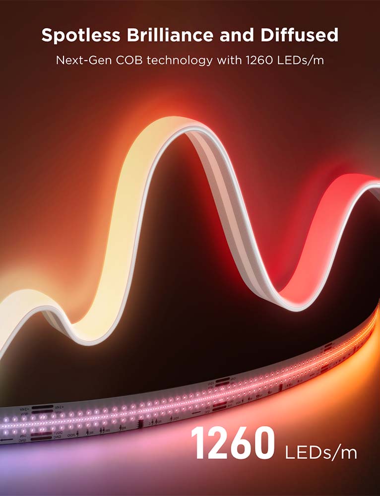 Govee LED Light Strip COB Smart WiFi & BT w/Neon Coating 3m H61E5