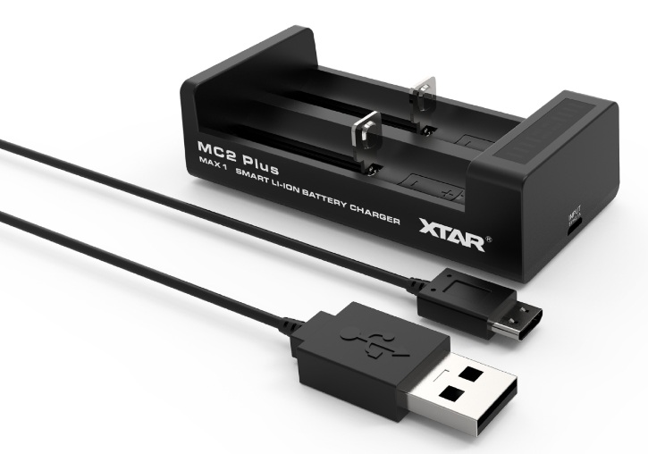XTAR MC2 PLUS 1A Charger 2-Slots Lithium/NiMH 10440 to 26650