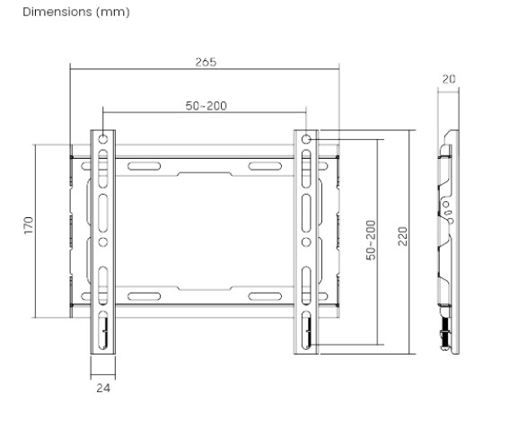 Brateck KL32-22F TV Mount 20x20 Fixed up to 45kg