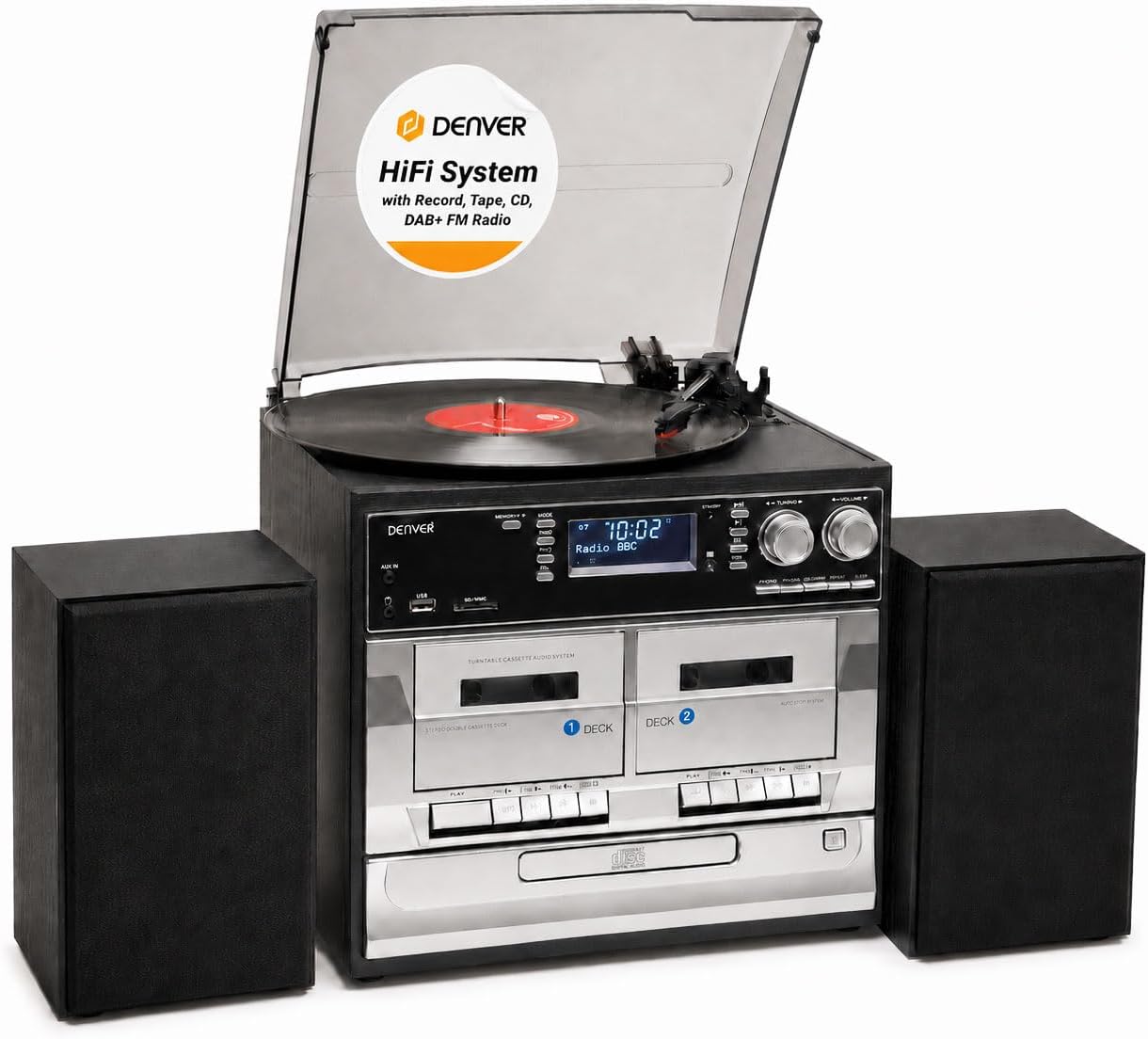 Denver Music System Turntable CD  DAB+/FM USB & SD MRD-166