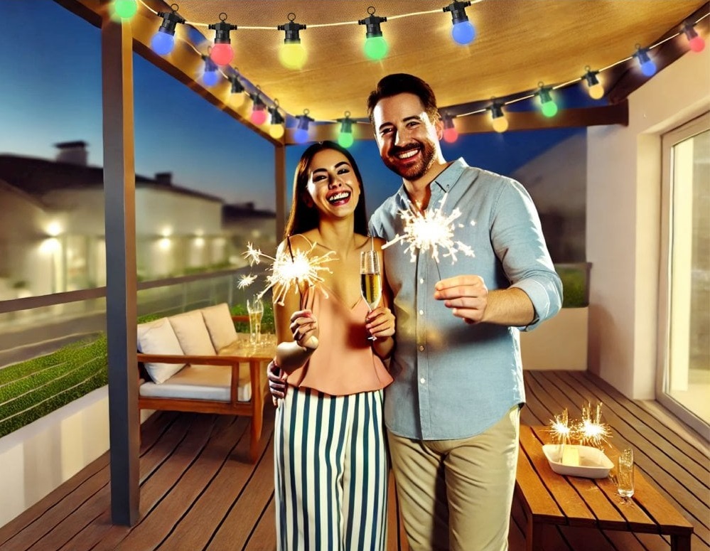 WOOX R5195 Smart LED Decorative String Light Bulbs IP65 RGB & CCT 9.0m Includes Remote Control