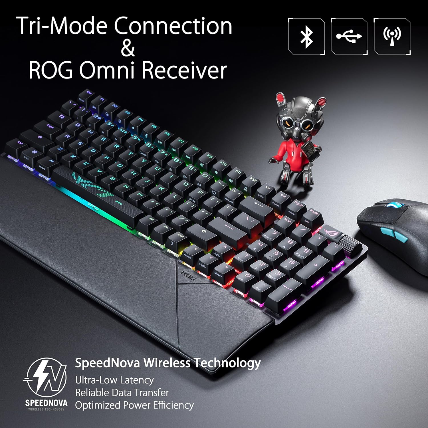 ASUS Gaming Keyboard Mechnanical Tri-Mode 2.4Ghz/Bluetooth/USB WristRest ROG STRIX SCOPE II 96 Wireless NXSW