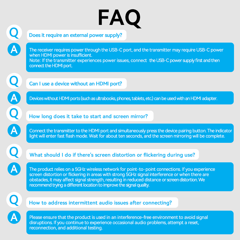 Vention HDMI Wireless Transmitter-Receiver Kit 5GHz 1080p Blue ADCL0