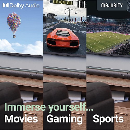 Majority Soundbar EVEREST 300W 5.1 Detach.Speakers Wls-Sub