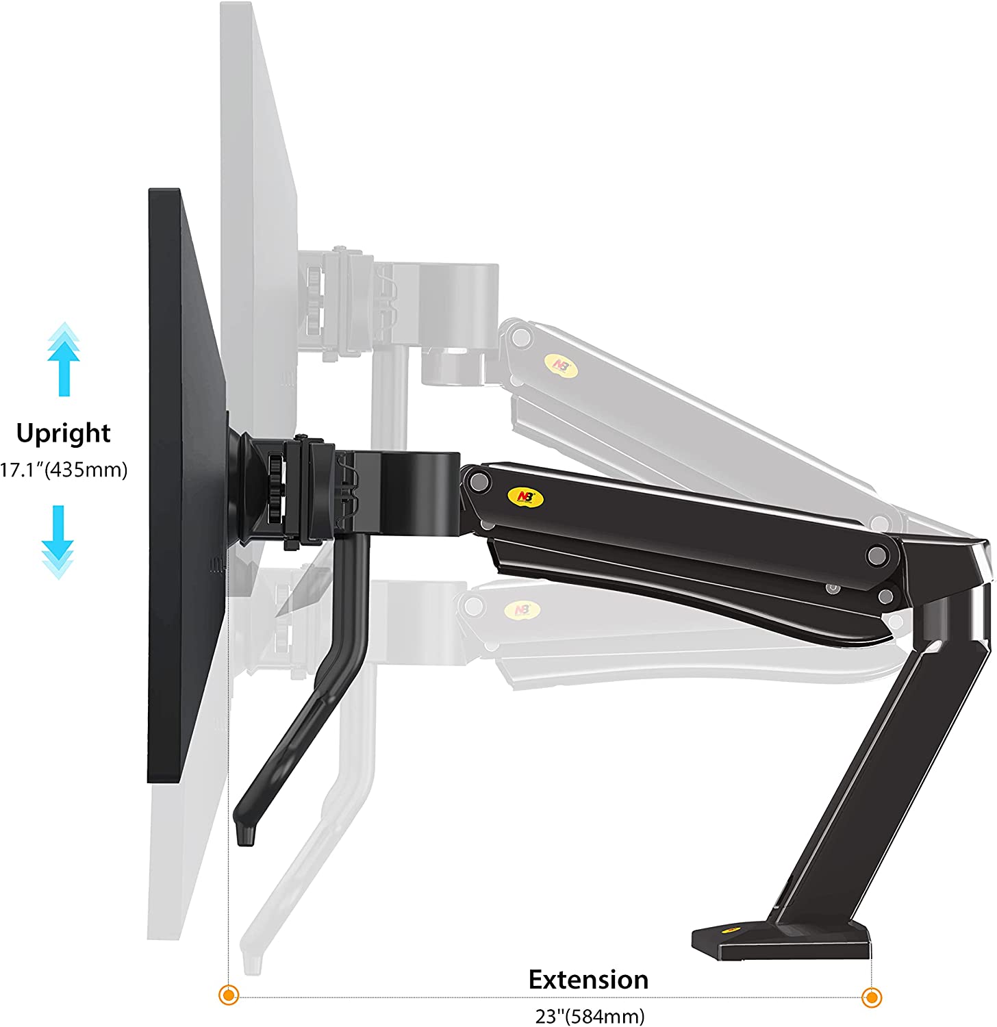 NBMounts Monitor Desk Mount 2x Arms NB32