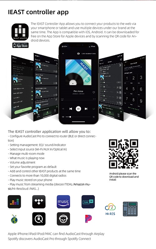 iEast PRO M50v2 WIFI & BT Multiroom Receiver