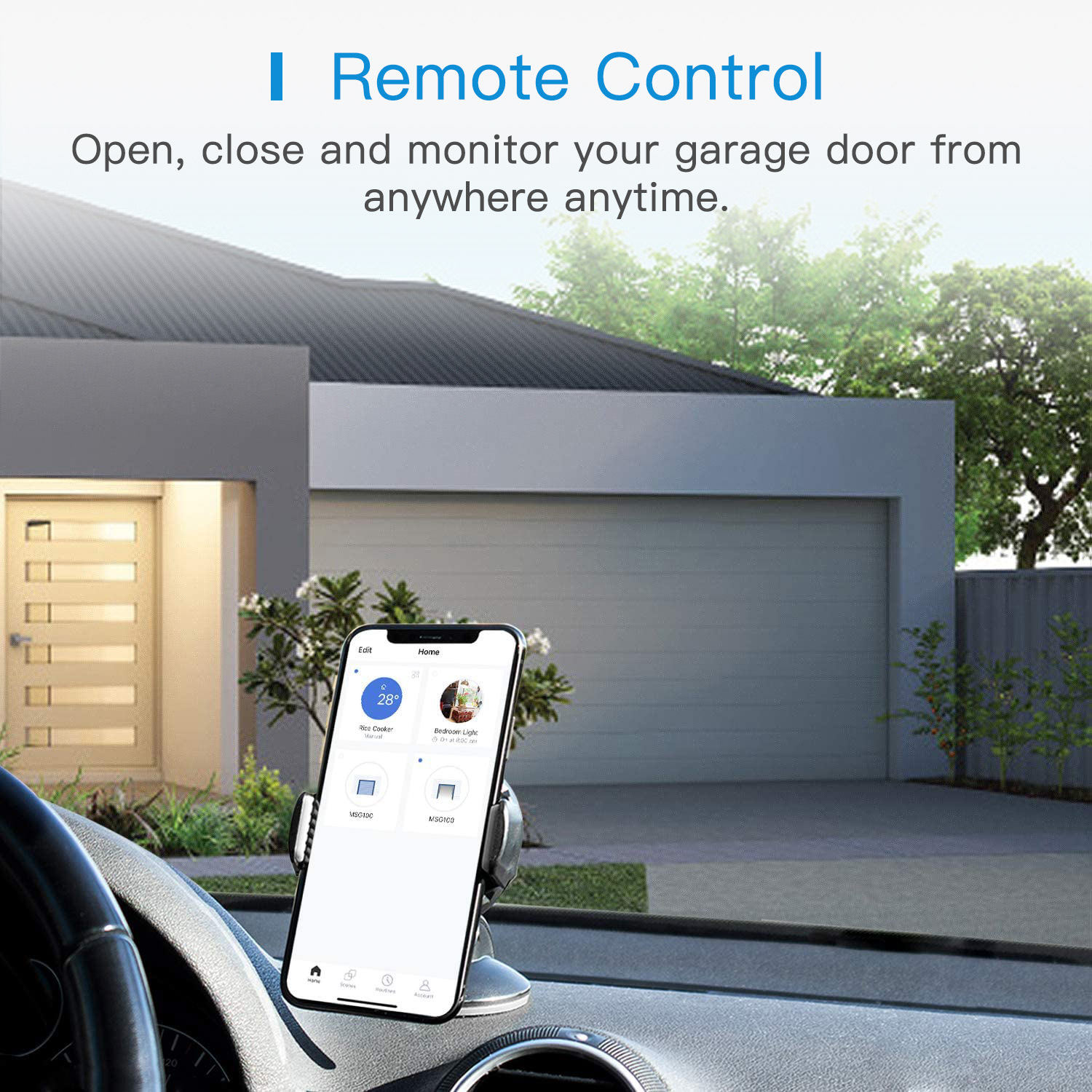 Meross Homekit Smart Wi-Fi Garage Door Opener Up To 3 Garage Doors MSG200HK-EU